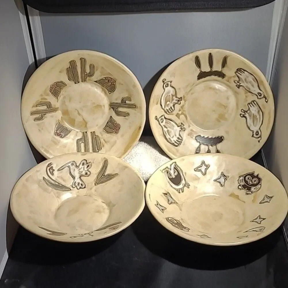 HANDCRAFTED BOWL DESIGNED BY MARA | DESERT QUAIL SOUTHWESTERN POTTERY